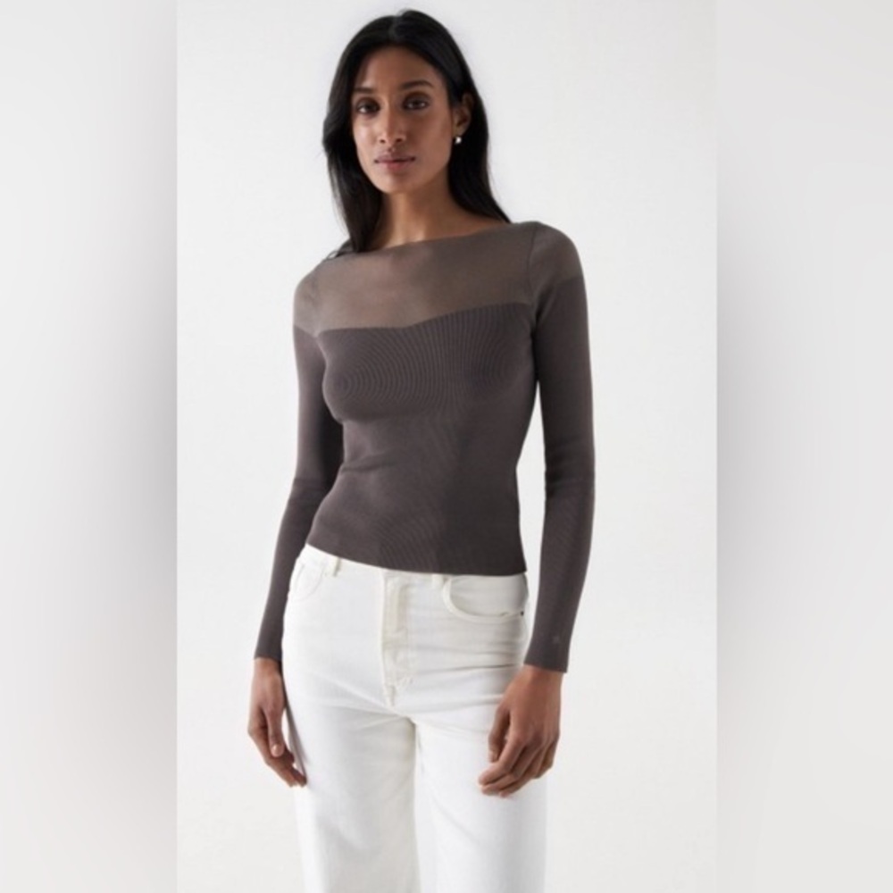Trouve Gray Long sleeve Dressy Shirt size XS